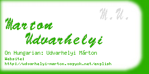 marton udvarhelyi business card